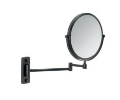 Gedy Gaia Kosmetické Zrcátko Závěsné, ø 180mm, Oboustranné, černá Mat