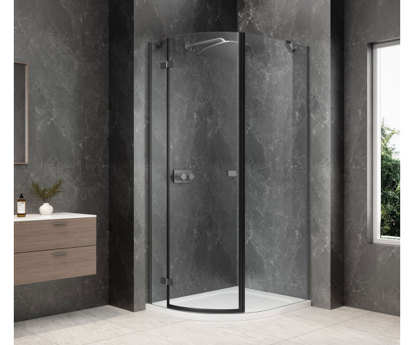 Polysan Globe Gun Metal čtvrtkruhový Sprchový Kout 900x1000mm, čiré Sklo, Levé
