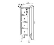Sapho Retro Skříňka 35x119x33cm, Buk