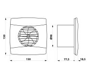 Cata Uc-10 Koupelnový Ventilátor Axiální, 8w, Potrubí 100mm, černá