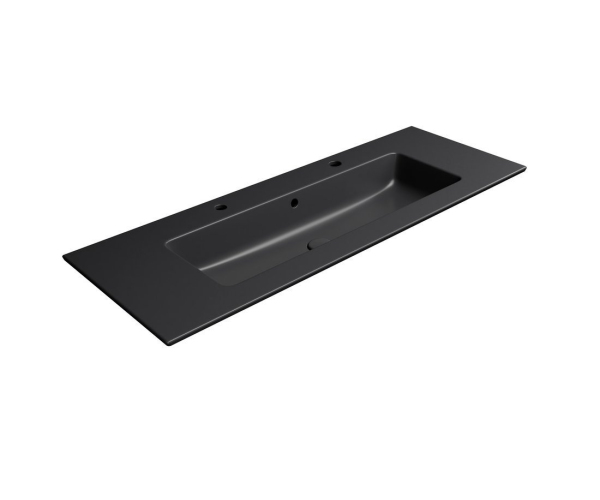 Gsi Pura Keramické Dvojumyvadlo Slim 122x46cm, černá Mat