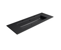 Gsi Pura Keramické Dvojumyvadlo Slim 122x46cm, černá Mat