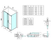 Gelco Dragon Boční Stěna 1000mm, čiré Sklo