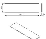 Sapho Plato Deska Rockstone 1400x24x360mm, Bílá Mat