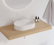 Umyvadlo Ceramic Slim Shelf O - Umyvadlo Ceramic Slim Shelf O 55, s otvorem pro baterii, s přepadem, bílá XJX01155003