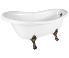 Polysan Retro Volně Stojící Vana 168x76,2x70cm, Bílá, Nohy Bronz