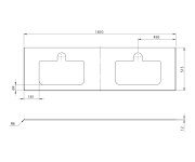 Sapho Brahea Deska Rockstone Se 2 Otvory 181x51,5cm (90+90cm), Bílá Mat