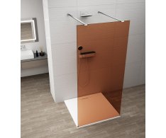 Polysan Esca Chrome Jednodílná Sprchová Zástěna Do Prostoru, Sklo Marron, 1200 Mm