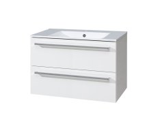 Mereo Bino, Koupelnová Skříňka S Keramickým Umyvadlem 81 Cm, Bílá