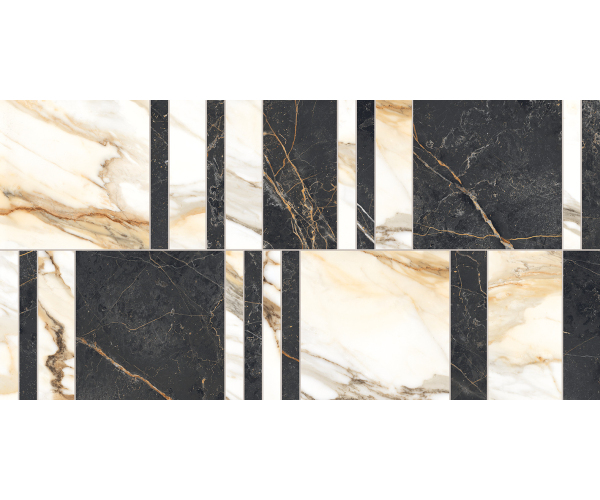 Dlažba jako mramor Sichenia Prestige Bits & Pieces Port & Gold 60x120 Satin 3D Rett.