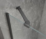Polysan Globe Gun Metal čtvrtkruhový Sprchový Kout 1000x1000mm, Matné Sklo, Pravé