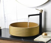Sapho Maragua Skleněné Gravírované Umyvadlo Na Desku ø 39,5cm, Zlatá