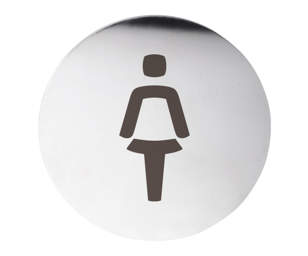 Sapho Cedule Wc Dámy, ø 75mm, Nerez Mat