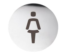 Sapho Cedule Wc Dámy, ø 75mm, Nerez Mat