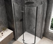 Polysan Globe Gun Metal čtvrtkruhový Sprchový Kout 1000x900mm, čiré Sklo, Levé