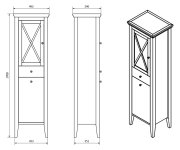 Sapho Cross Skříňka Vysoká S Prádelním Košem 49x170x39cm, Levá, Starobílá