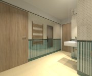 Vizualizace luxusní koupelny s obklady a dlažbou Petracers 