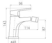 Bidetová baterie bez výpusti COLORADO ZLATÁ - lesklá 1/2" CO144.5Z
