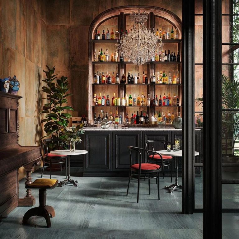 Realizace Retro bar z dlažby ze série Sant Agostino Dripart Verdigris