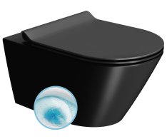 Gsi Kube X Závěsná Wc Mísa, Geniusflush, 36x55cm, černá Dual-mat