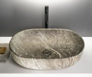 Sapho Caleo Keramické Umyvadlo Na Desku, 60x42cm, Breccia Mramor
