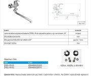 Vanová Stěnová Baterie Do Bytového Jádra S Plochým Ramínkem, Rozteč 150 Mm - Chrom – Zora ZRBJ-R150