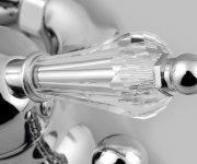 Sapho Kirké Crystal Nástěnná Vanová Baterie, Páčka Krystal, Chrom