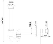Bruckner Umyvadlový U Sifon 5/4", Dn40/32, Bílá