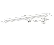 Sapho Felina Led Svítidlo, 12w, 608x15x112mm, Ip44, Chrom