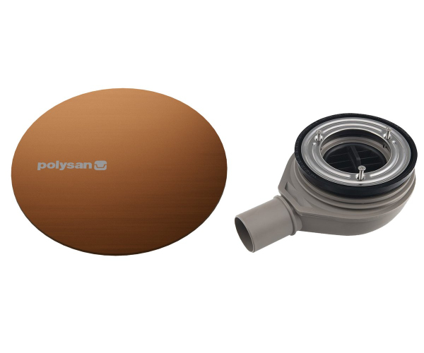 Polysan Mirai Vaničkový Sifon, Průměr 90mm, Dn40, Krytka Měď Mat
