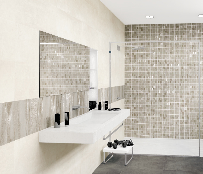 Realizace Koupelnové obklady v přírodních odstínech Aleluia Ceramic Alpe