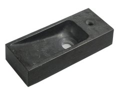 Sapho Blok Kamenné Umývátko 38x14cm, Baterie Vpravo, Antracit