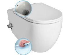 Isvea Infinity Cleanwash Závěsná Wc Mísa, Integrovaná Baterie A Bidet. Sprška, Rimle