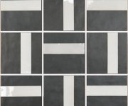 Vzorovaná dlažba Ape Contemporary Nelly Obsidian Matt 15x15 - antracitová