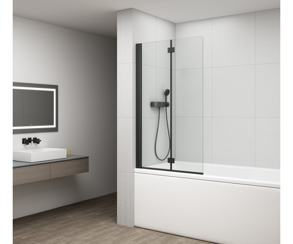 Polysan Rota Black Vanová Zástěna Skládací 900mm, čiré Sklo