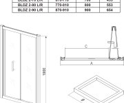 Sprchové dveře Blix BLDZ2 - BLDZ2 80, lesk+transparent X01H40C00Z1
