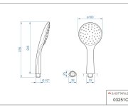 Lea, 1-polohová Ruční Sprcha, Průměr 100mm, Chrom-šedá 03251C