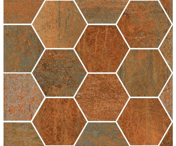Retro mozaika Sant Agostino Dripart Maxi Class Copper  30x34,5 Nat. - hnědá