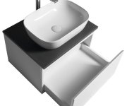 Aqualine Altair Skříňka S Deskou 58 Cm, Bílá/antracit Břidlice