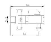 Sapho Rohový Ventil S Matkou, 1/2"x 3/8", Nikl