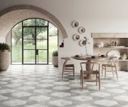 Dlažba jako beton CIR Materia Prima Cloud White Esagona 24x27,7 - bílá