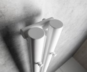 Sapho Pilon Otopné Těleso 122x1800mm, Se Dvěma Háčky Pro Ručník, Bílá Mat