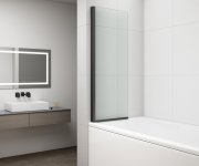 Polysan Rota Black Vanová Zástěna Otočná 650mm, čiré Sklo