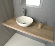 Sapho Avice Deska Pod Umyvadlo 250x50cm, Tl.5cm, Dub Rover