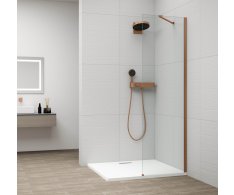 Polysan Esca Copper Matt Jednodílná Sprchová Zástěna K Instalaci Ke Stěně, Sklo či