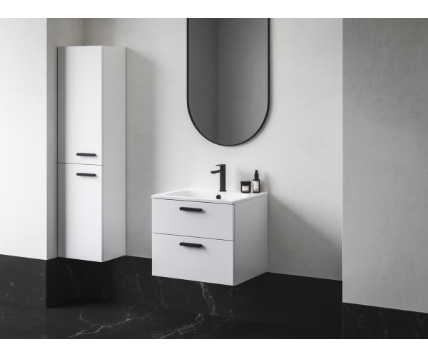 Vysoká skříňka Chrome II - SB Chrome II 39 L, bílá, madlo 152 mm, černá