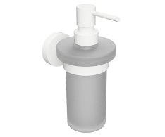 Sapho X-round White Dávkovač Mýdla 230ml, Mléčné Sklo, Bílá Mat