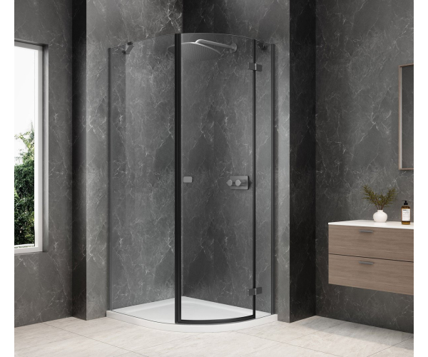 Polysan Globe Gun Metal čtvrtkruhový Sprchový Kout 800x1000mm, čiré Sklo, Pravé