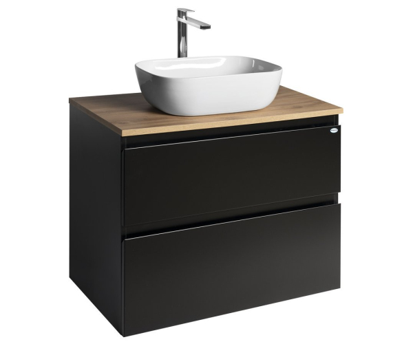 Aqualine Altair Skříňka S Deskou 78,5 Cm, černá Mat/dub Emporio