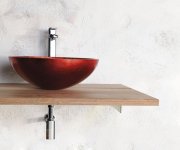 Sapho Murano Rosso Impero Skleněné Umyvadlo Na Desku, Průměr 40cm, červená